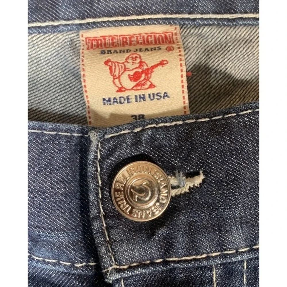 True Religion Jeans Mens Ricky Size 38 X 33 Blue 100% Cotton‎ Made In USA